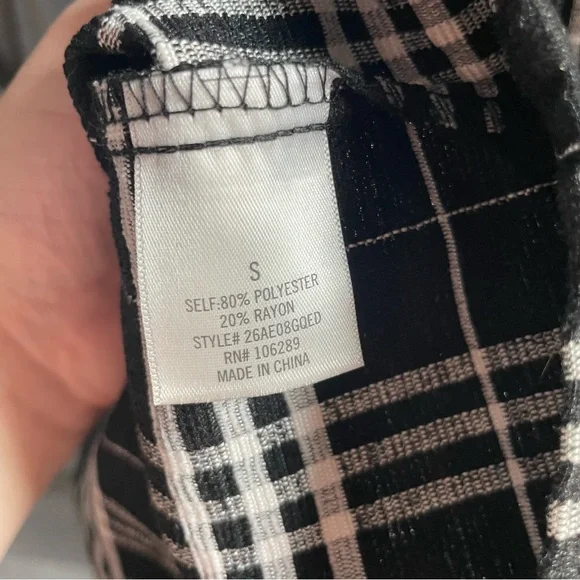 Harper Whimsygoth Black White Plaid Collared Babydoll Mini Dress Fall Addams S - Picture 6 of 6